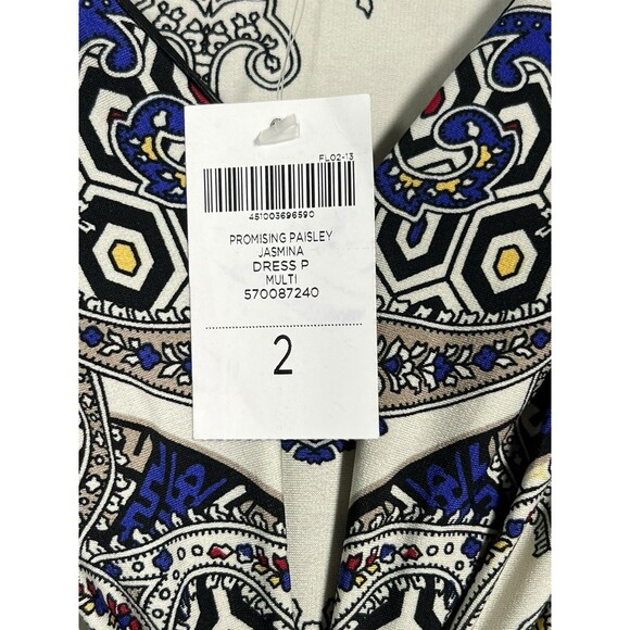 Chico's Womens Maxi Dress Size 2 Large Paisley Beach Vacation Stretch Slit Nwt - Picture 6 of 12